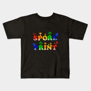 Spore Print, abstract mushroom art Kids T-Shirt